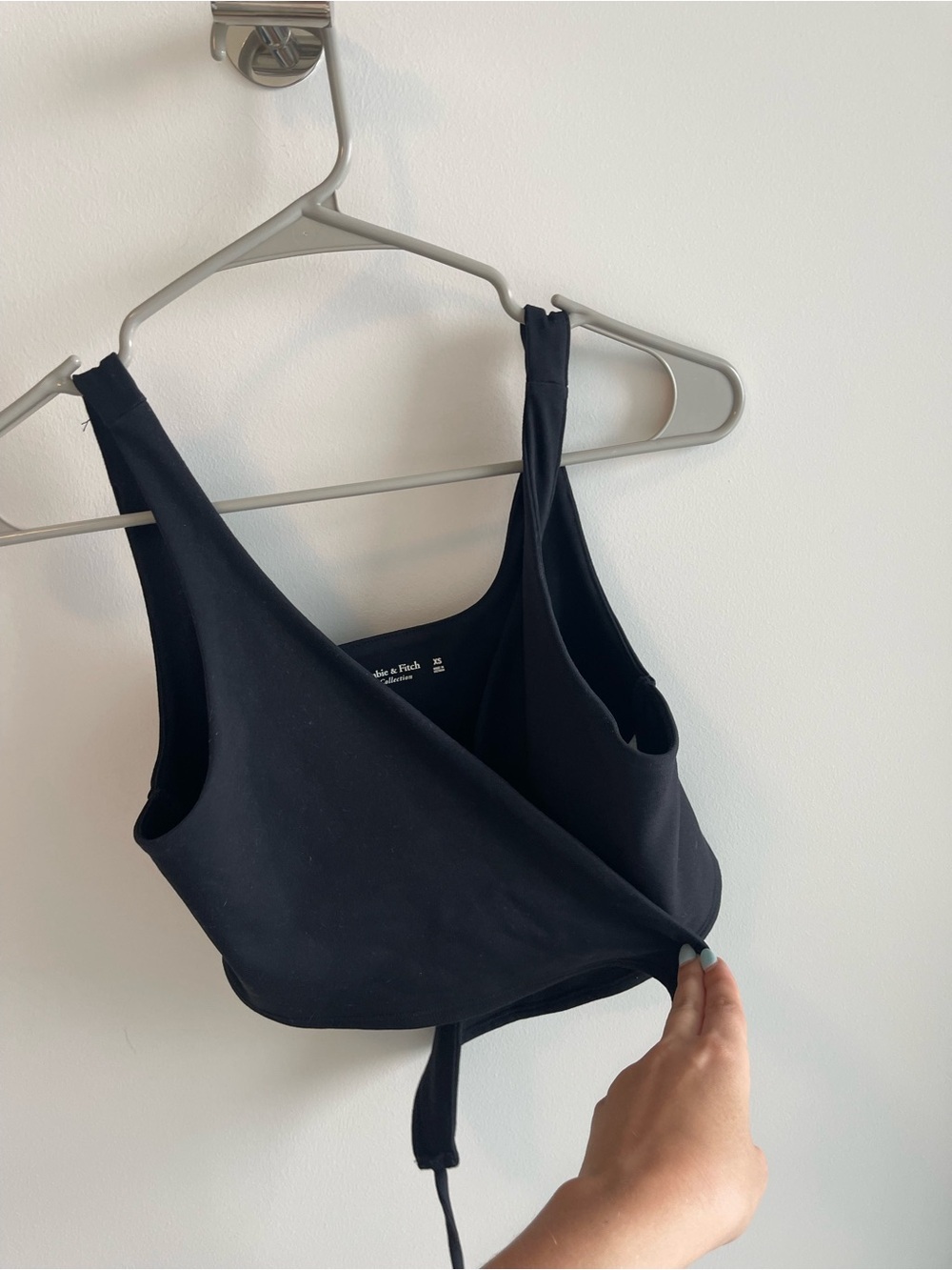 Abercrombie Black Wrap Around Crop Tank Top